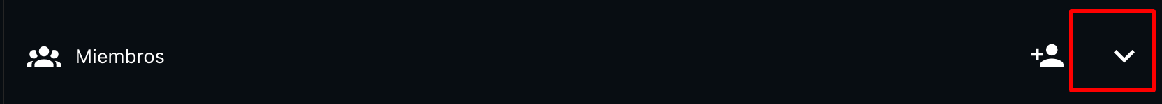 Flecha para desplegar lista de miembros
