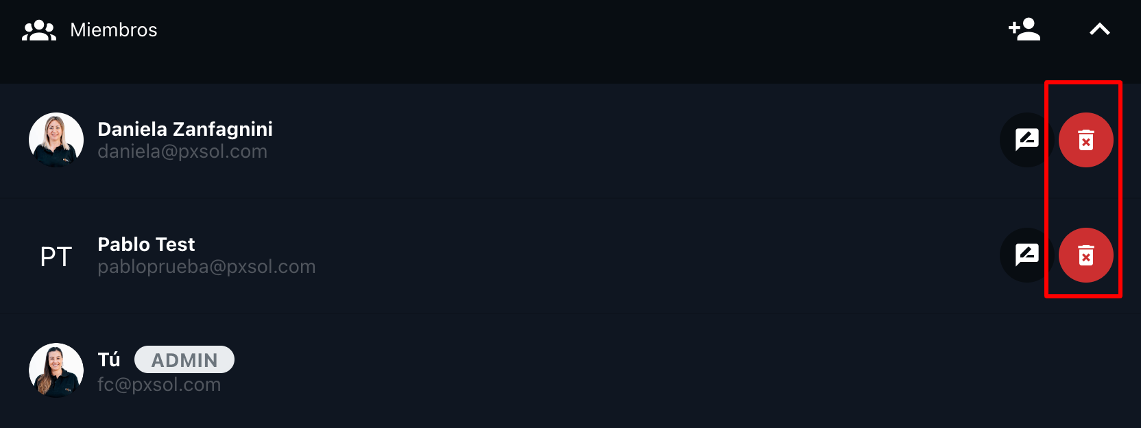 Icono para eliminar miembro