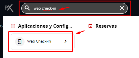 Acceso a Web Check-in a través del buscador