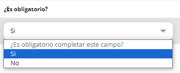 Campo obligatorio en formulario de Web Check-in