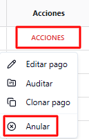 Anular movimiento específico
