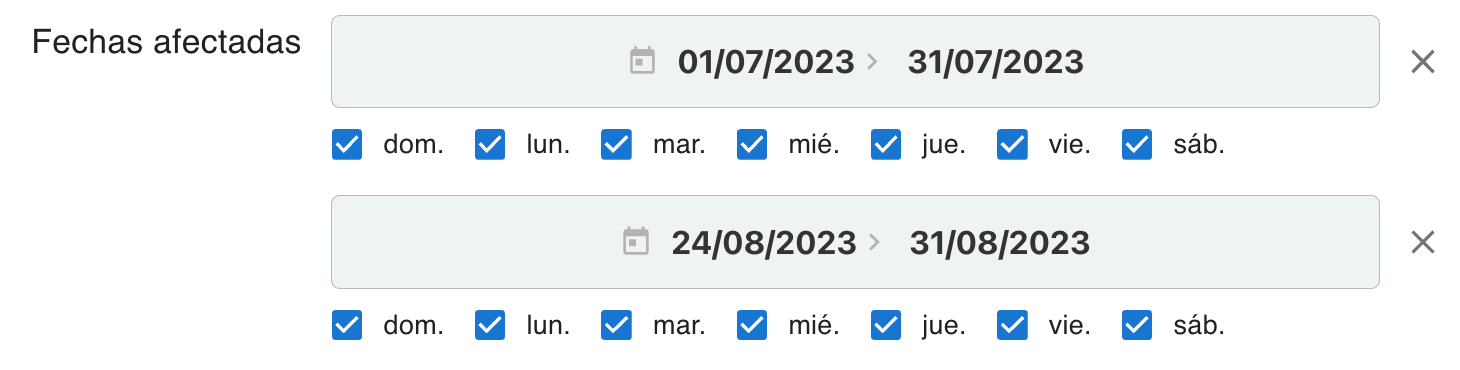 Selección de múltiples períodos