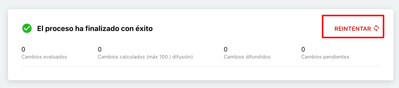 Difusión de tarifas completada