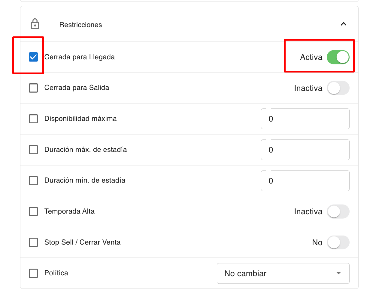 Edición de Restricciones