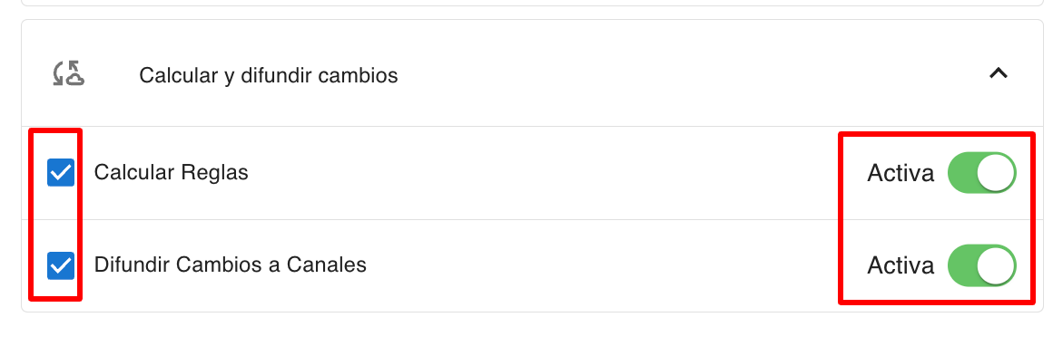 Calcular y Difundir cambios