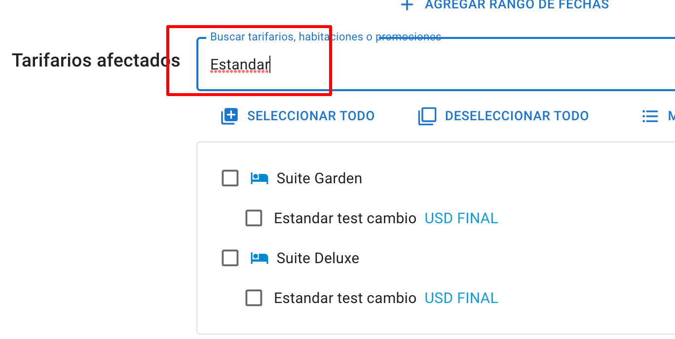Buscador de tarifarios