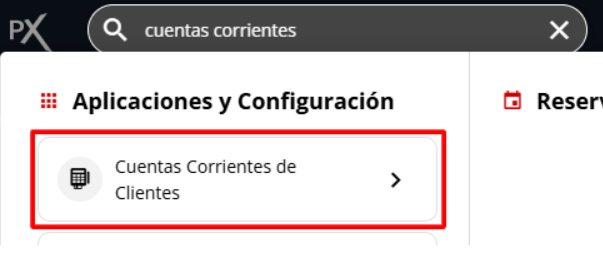 Buscador para Cuentas Corrientes de Clientes