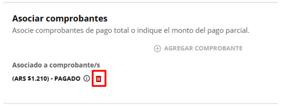 Desvincular comprobante de un pago