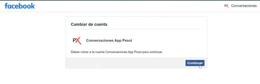 Selección de hotel para vinculación de Facebook