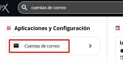 Omnibox buscando Cuentas de correo