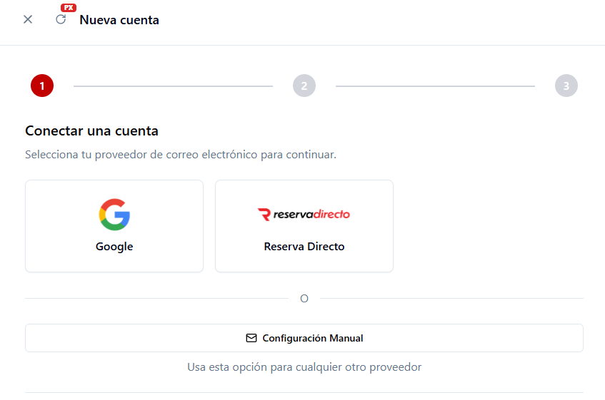 Detalle de las opciones de conexión