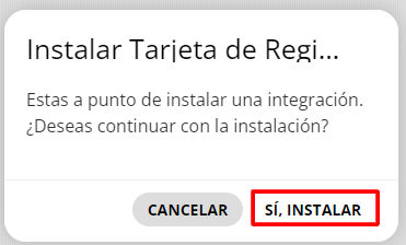 Confirmación de instalación de TRA
