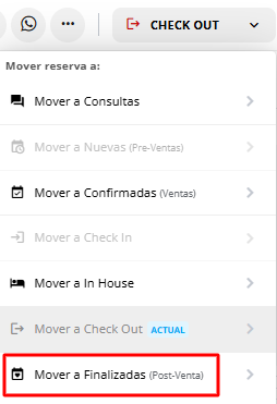 Acción Mover a Finalizadas