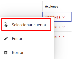 Botón Seleccionar Cuenta