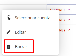 Botón Borrar Cuenta