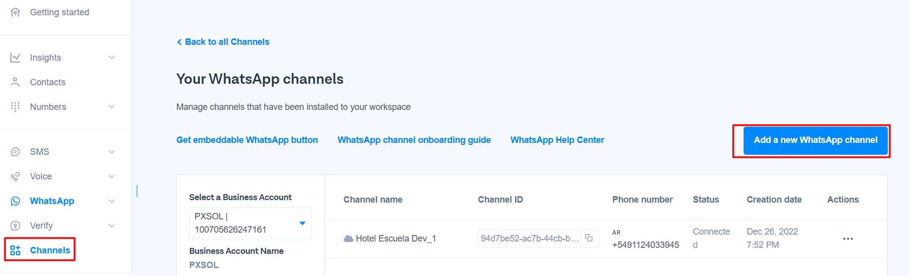 Add New Channel WhatsApp