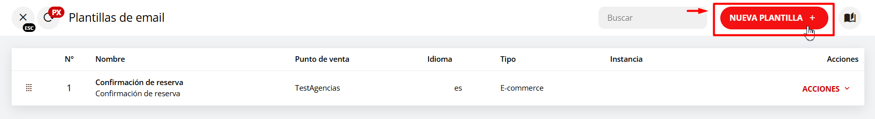 Seleccionar Nueva Plantilla