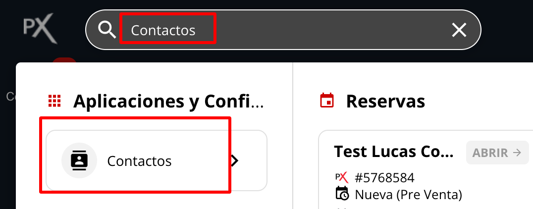 Acceso a Contactos desde buscador omnibox