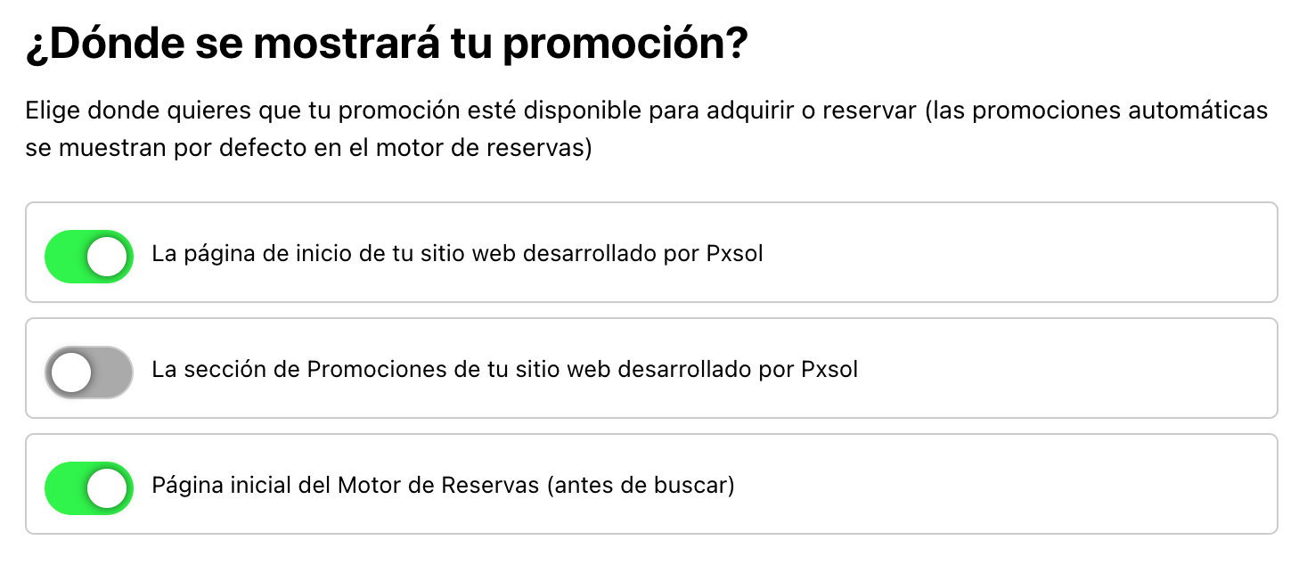 Paso 8: Selección de la visibilidad de la promoción