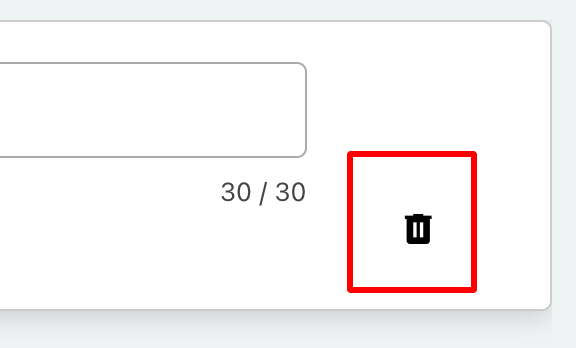 Icono de basurero para eliminar condición