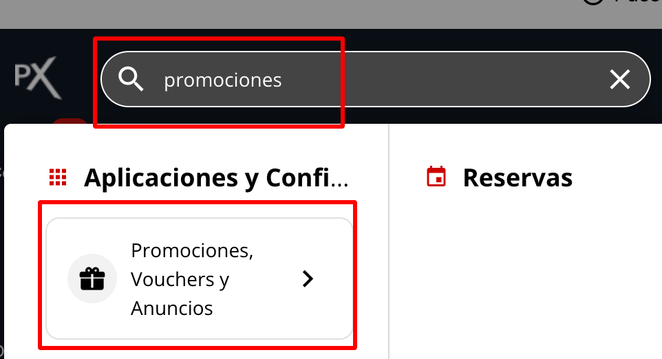 Captura de pantalla del omnibox para acceder a la aplicación