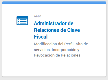 Opción Administrador de Relaciones de Clave Fiscal