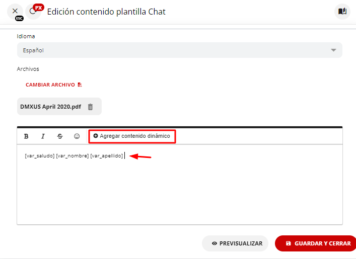 Botón Agregar Contenido Dinámico