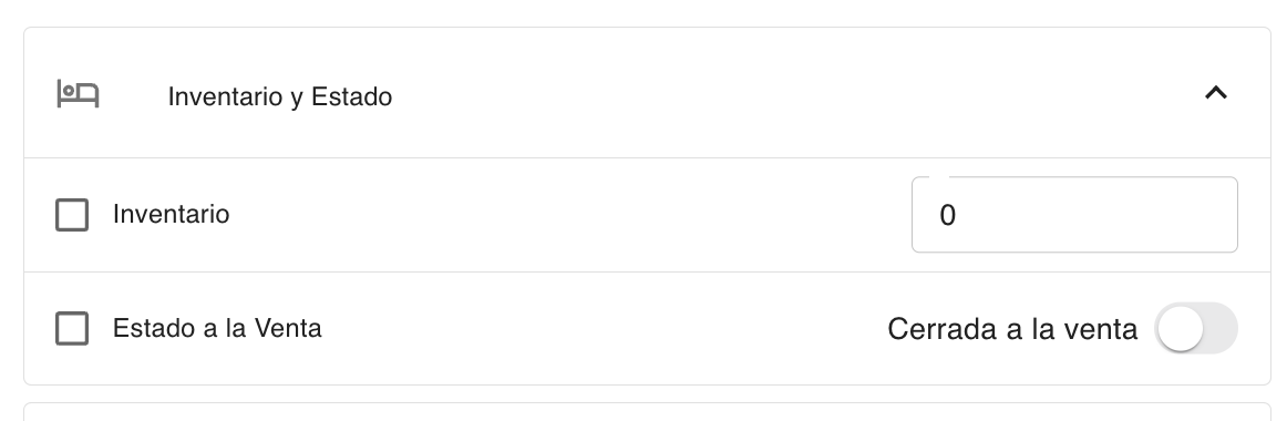 Sección 'Inventario y Estado' en Edición Múltiple.