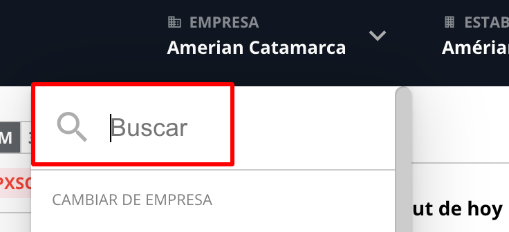 Campo de búsqueda para encontrar empresas
