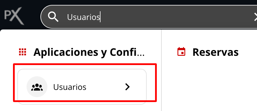 Captura de pantalla de la aplicación Usuarios