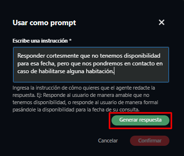 Botón Generar Respuesta