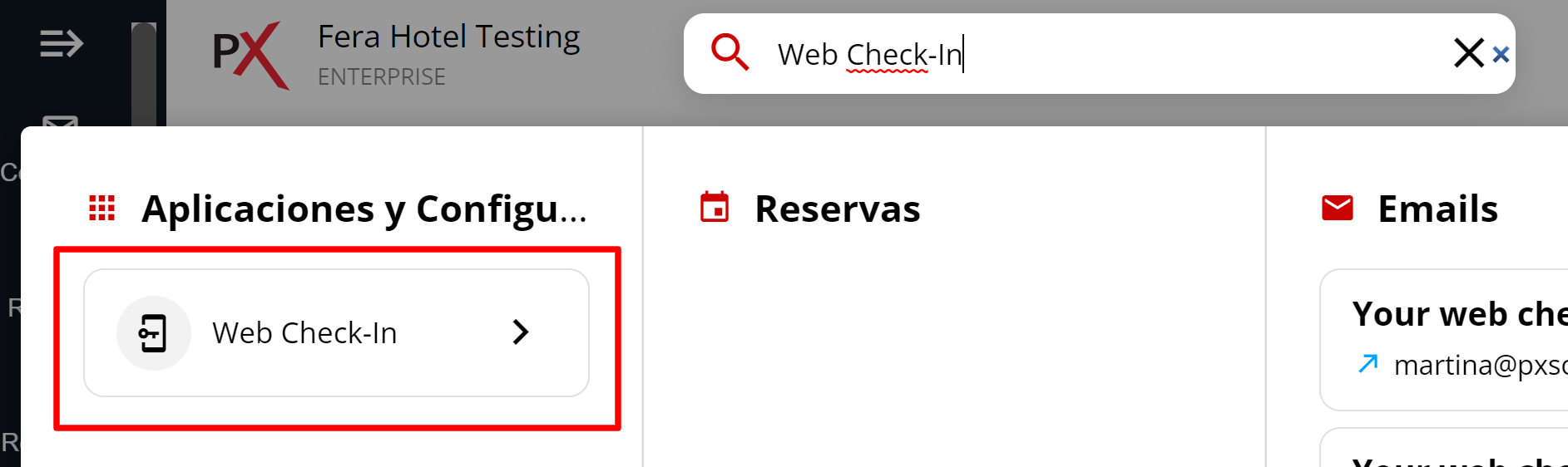 Acceso a la aplicación desde el omnibox