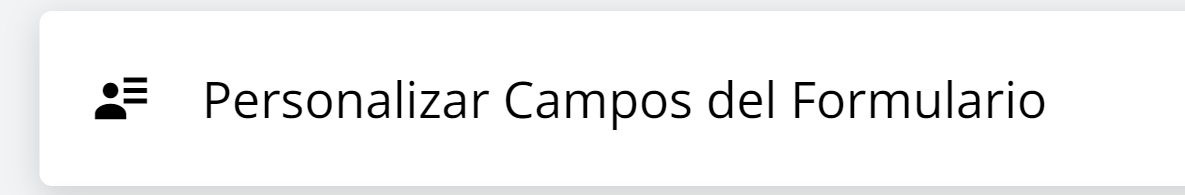 Apartado para personalizar el formulario de Check-in