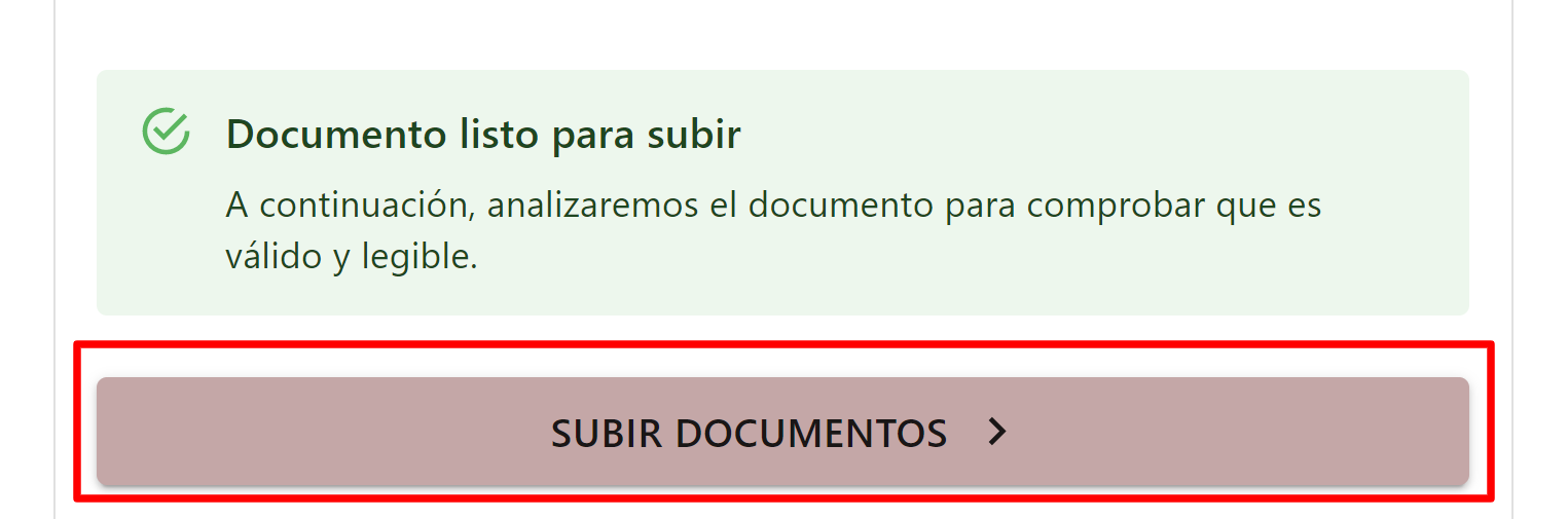 Botón para subir documentos