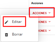 Captura de pantalla indicando la necesidad de editar la sucursal
