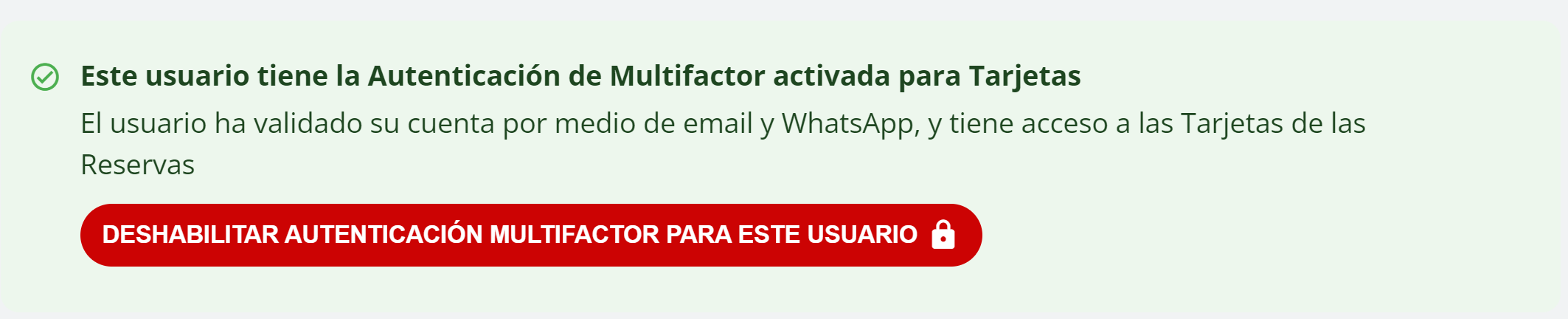 Captura de pantalla confirmando la validación de códigos.