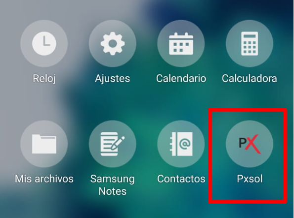 Icono de la web app de pxsol en la pantalla de inicio