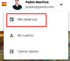 Menú Mis Reservas
