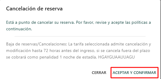 Aviso de política de cancelación