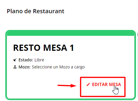 Editar mesa seleccionada