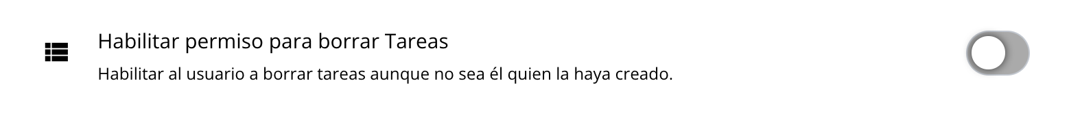 Opción Habilitar permiso para borrar Tareas