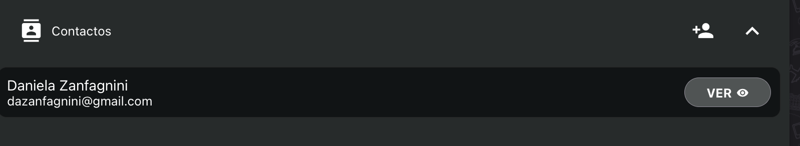 Detalle de contacto asociado en el chat