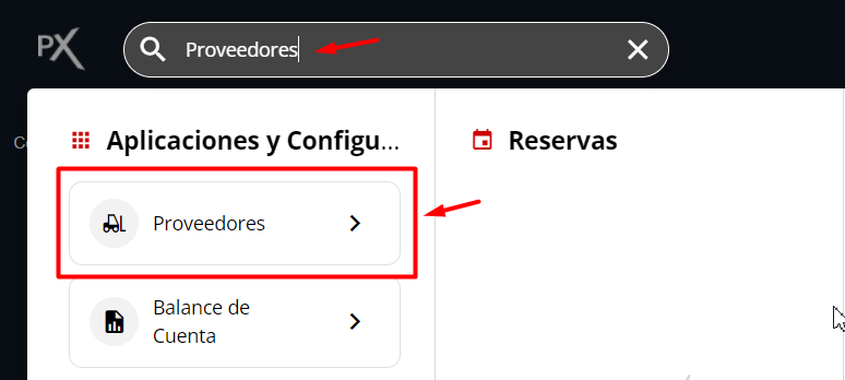 Acceso a Proveedores desde Omnibox