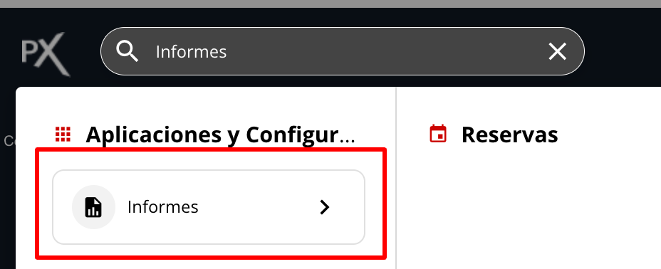 Acceso a Informes a través del Omnibox