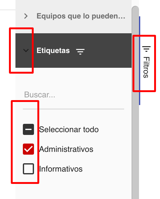 Aplicar filtros en la lista de informes