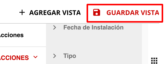 Botón Guardar Vista