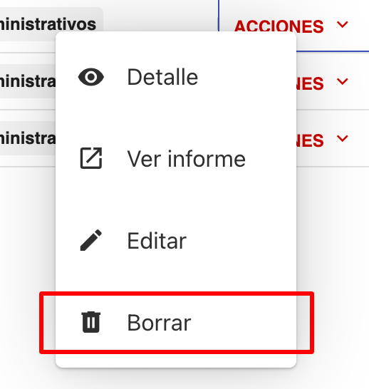 Opción Borrar