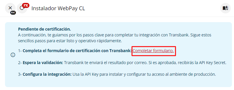 Formulario de solicitud de configuración