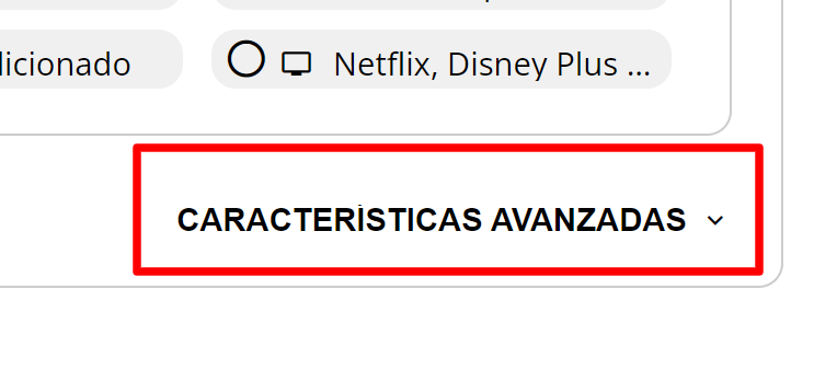 Desplegar opciones avanzadas