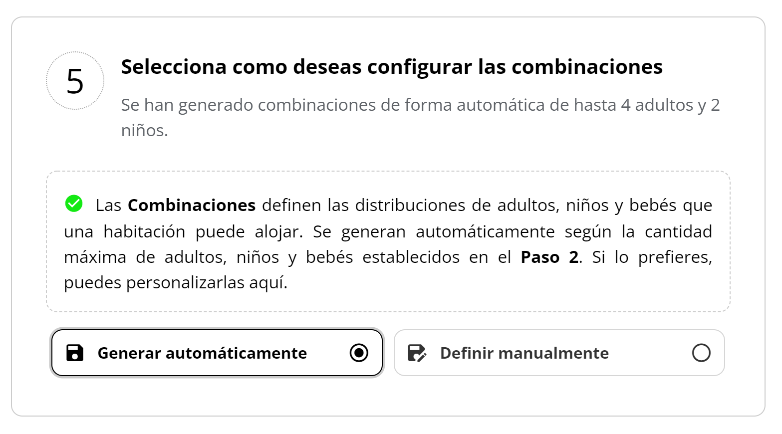 Paso 5: Combinaciones automáticas